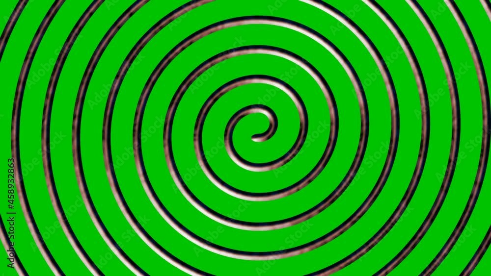 Rotating spiral on a green background. Magical abstract background. 4K animation.