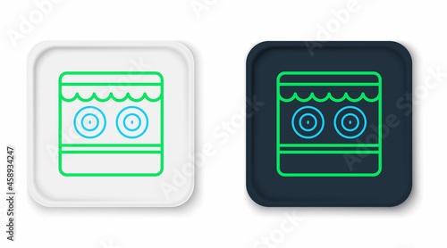 Line Shooting gallery icon isolated on white background. Colorful outline concept. Vector