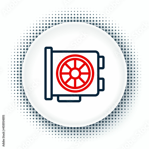 Line Video graphic card icon isolated on white background. Colorful outline concept. Vector