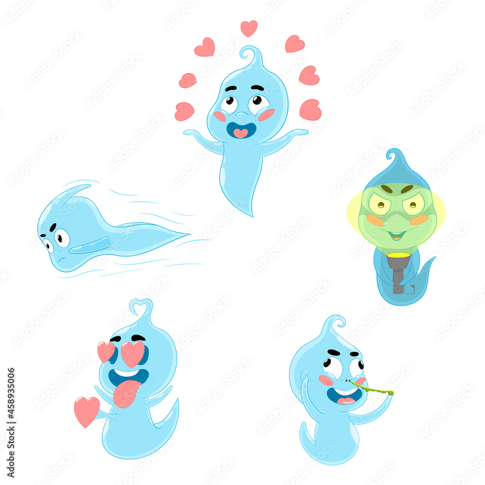 A set of illustrations with a spirit. They can be used as stickers in stories and messages on social networks, in creative and business projects. A set of illustrations with a spirit. They can be used as stickers in stories and messages on social networks, in creative and business projects.