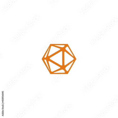 Abstract vector circle logotype unusual isolated chem logo Virus icon Orange sun Flower © GRAY