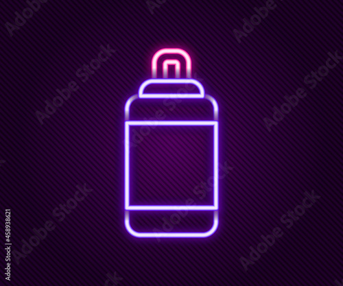Glowing neon line Punching bag icon isolated on black background. Colorful outline concept. Vector