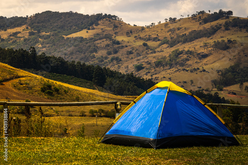 Camping Landscape Blue Tend