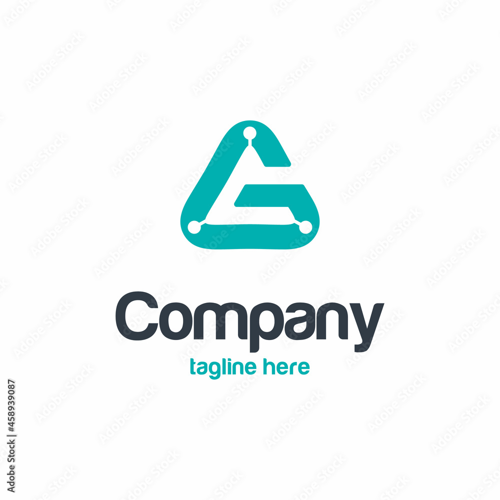 Letter G Geometric shape with Triangle logo design Letter G Geometric shape with Triangle logo design