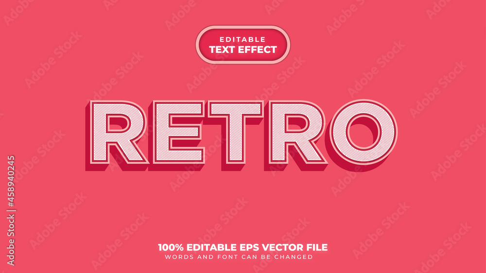 Retro 3D Editable Text Effect