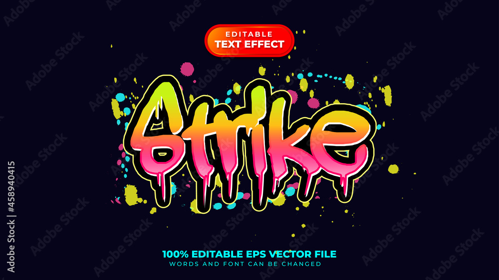 Graffiti Editable Text Effect - obrazy, fototapety, plakaty 