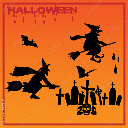 witch icon or witch logo. The main symbol of the Happy Halloween holiday. witch for your design for the holiday Halloween. Vector illustration.