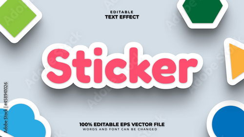Sticker 3D Editable Text Effect