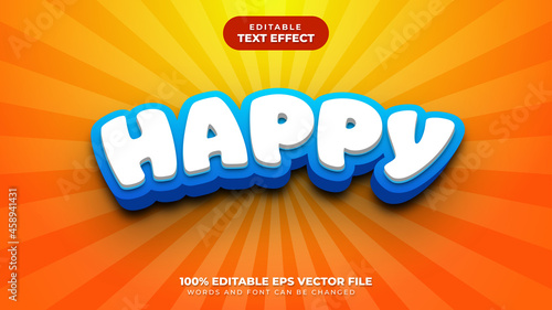 Happy 3D Editable Text Effect