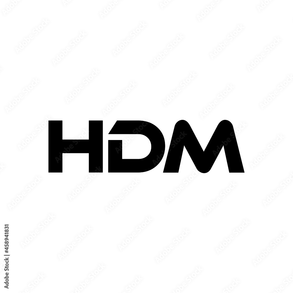 HDM letter logo design with white background in illustrator, vector logo modern alphabet font overlap style. calligraphy designs for logo, Poster, Invitation, etc.
