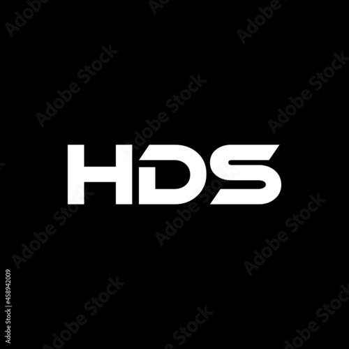 HDS letter logo design with black background in illustrator, vector logo modern alphabet font overlap style. calligraphy designs for logo, Poster, Invitation, etc. photo