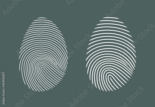 Fingerprint logo. Isolated fingerprint on white background