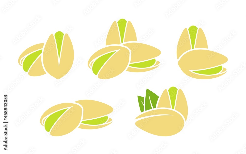 Pistachio nut  logo. Isolated pistachio nut on white background - obrazy, fototapety, plakaty 