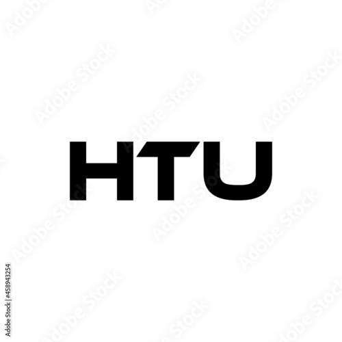 HTU letter logo design with white background in illustrator, vector logo modern alphabet font overlap style. calligraphy designs for logo, Poster, Invitation, etc.