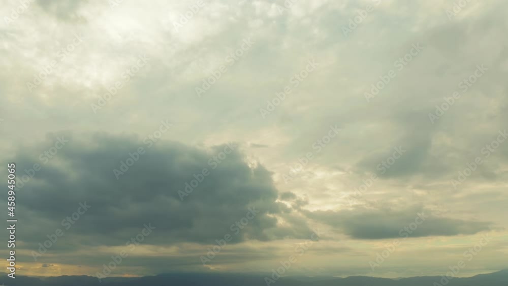 Colorful bright clouds during sunset over the sea, aerial view. Sunset over ocean. Seascape, Summer and travel vacation concept, Moalboal, Philippines. Colorful bright clouds during sunset over the sea, aerial view. Sunset over ocean. Seascape, Summer and travel vacation concept, Moalboal, Philippines.