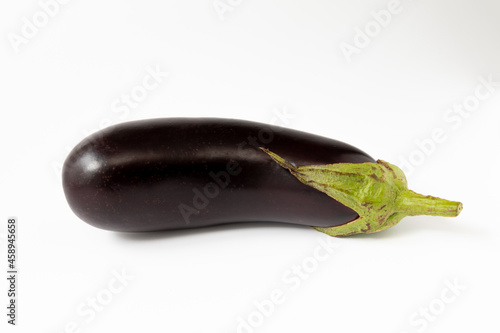 one fresh eggplant isolated on white background