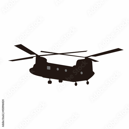 chinook military transportation helicopter silhouette vector design
