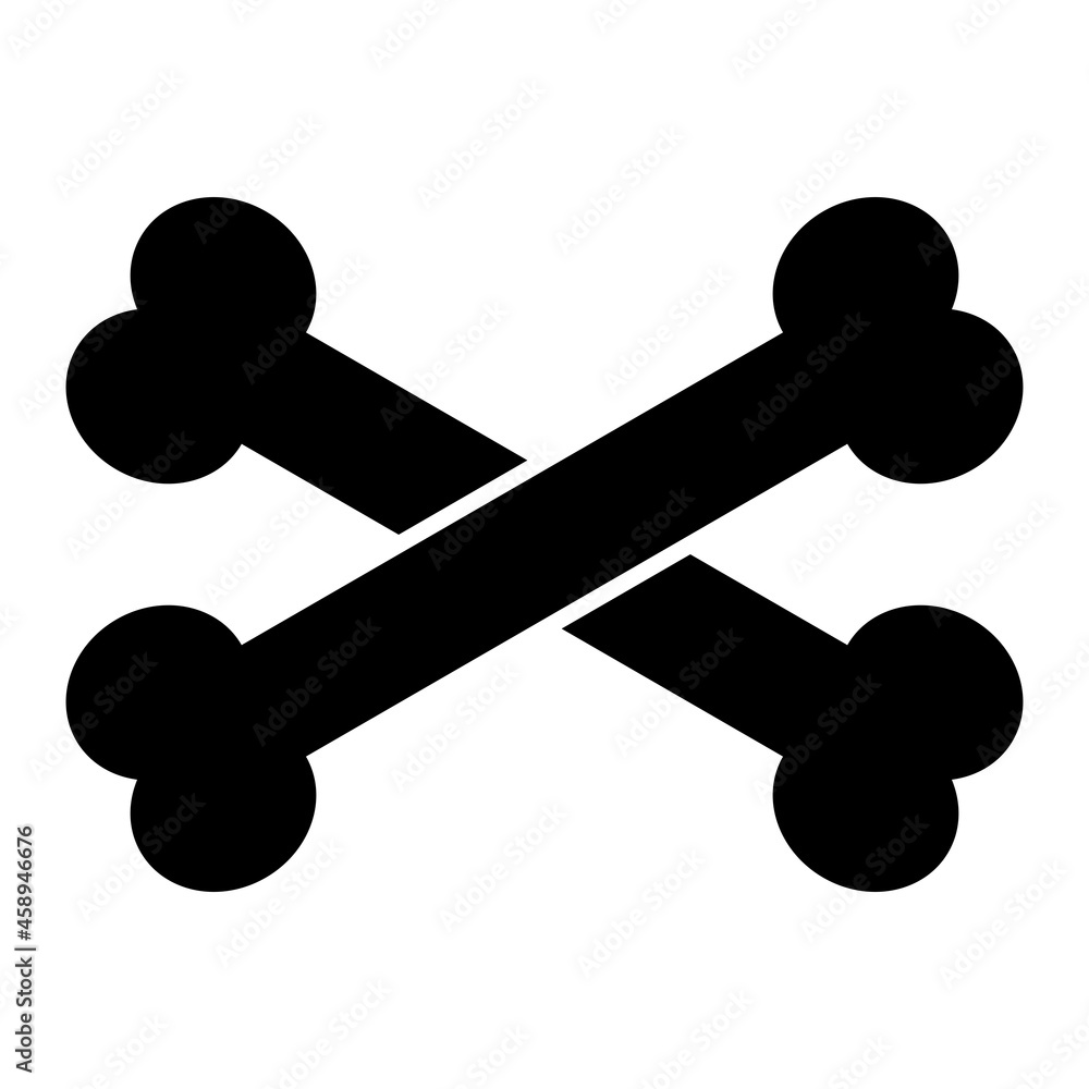 Vector Cross Bone Glyph Icon Design Vector Cross Bone Glyph Icon Design