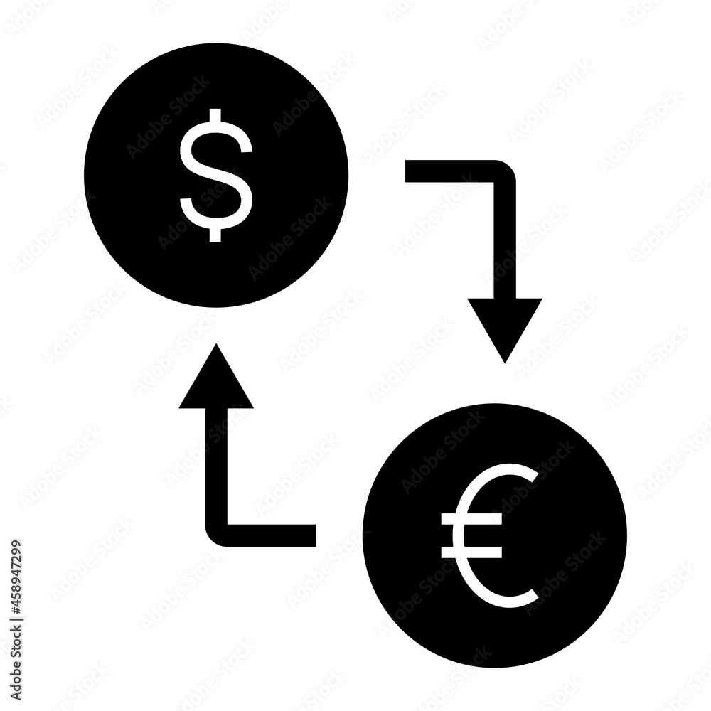 Vector Currency Exchange Glyph Icon Design Vector Currency Exchange Glyph Icon Design