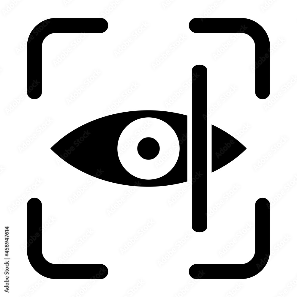 Vector Retinal Scan Glyph Icon Design Vector Retinal Scan Glyph Icon Design