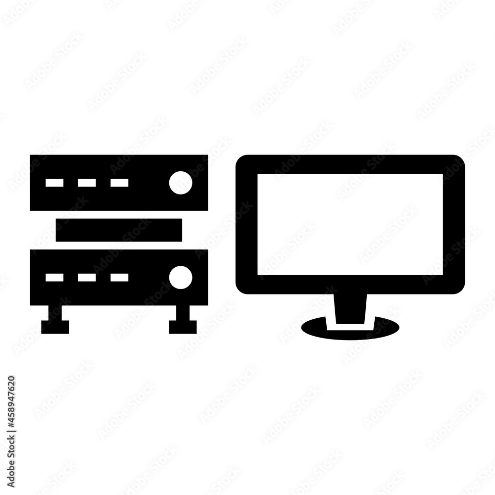 Vector Monitoring Server Glyph Icon Design Vector Monitoring Server Glyph Icon Design