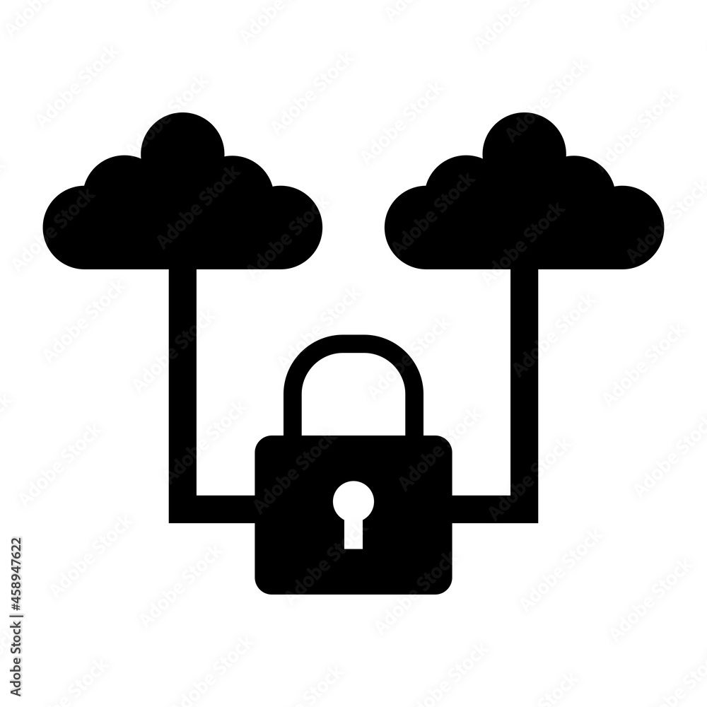 Vector Safe Cloud Glyph Icon Design Vector Safe Cloud Glyph Icon Design