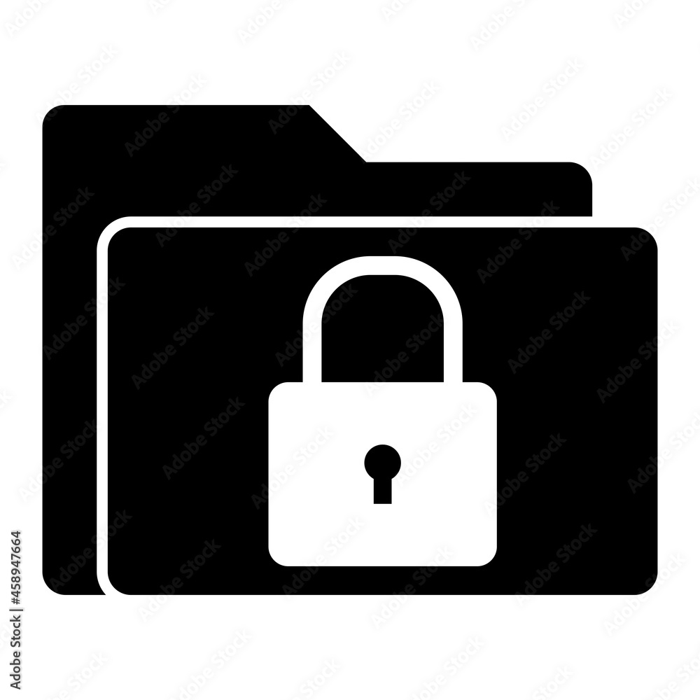 Vector Secure Folder Glyph Icon Design Vector Secure Folder Glyph Icon Design