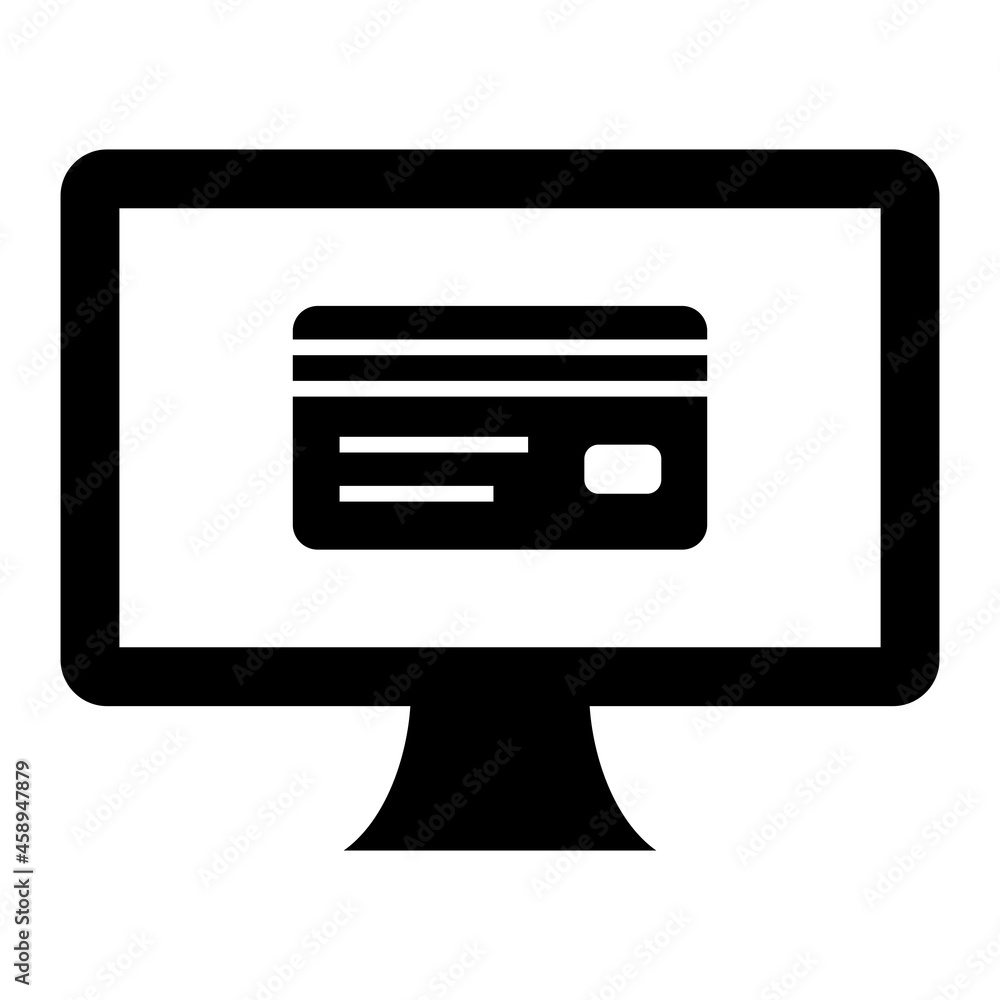 Vector Online Payment Glyph Icon Design Vector Online Payment Glyph Icon Design