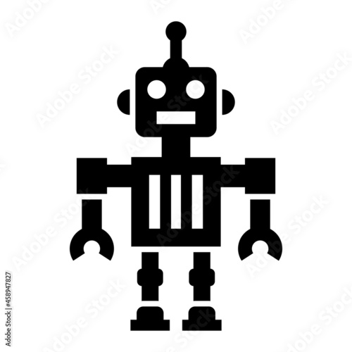 Vector Robot Glyph Icon Design