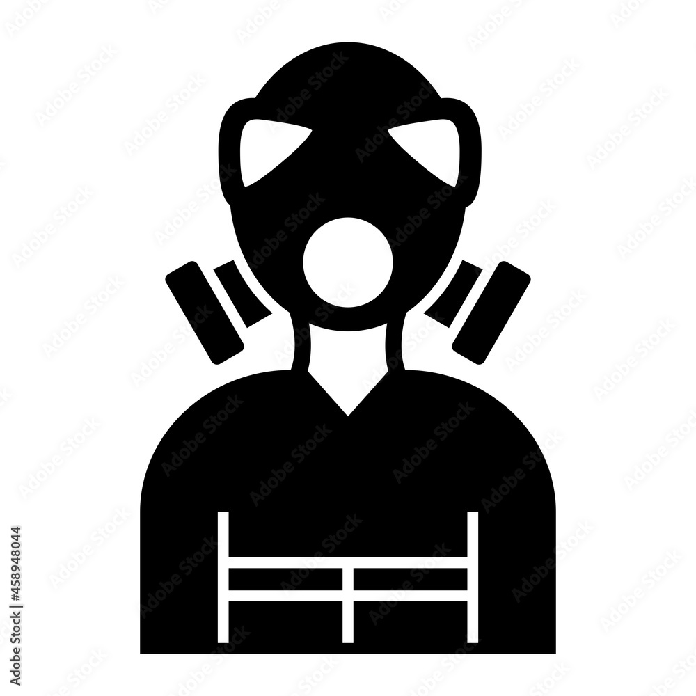 Vector Fireman Glyph Icon Design Vector Fireman Glyph Icon Design
