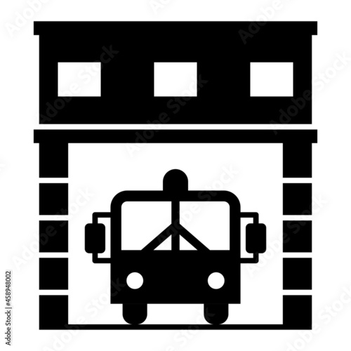 Vector Fire Station Glyph Icon Design