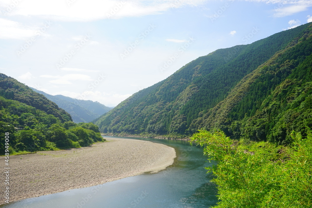 Shimanto River Valley, Curved River and Rural Landscape in Kochi, Shikoku, Japan - 日本 四国 高知 四万十川	