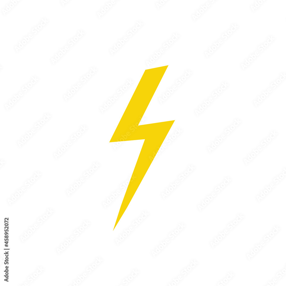Lightning flash, logo flat icon. Isolated on white background vector illustration. Lightning flash, logo flat icon. Isolated on white background vector illustration.