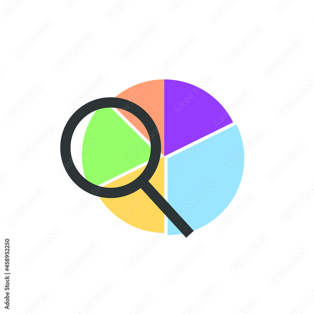 Vector Pie Chart Analyzing, Minimal Graphic Scheme Isolated on White Background, Work Estimation. Vector Pie Chart Analyzing, Minimal Graphic Scheme Isolated on White Background, Work Estimation.