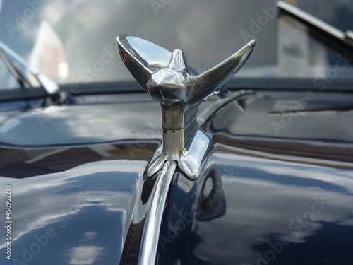 chrome emblem of a vintage car Aronde