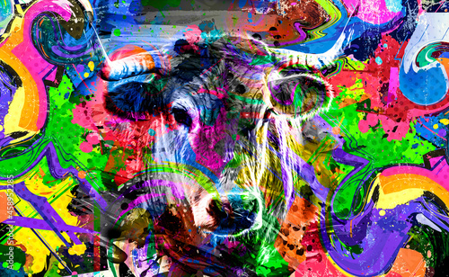 bull head with creative abs...