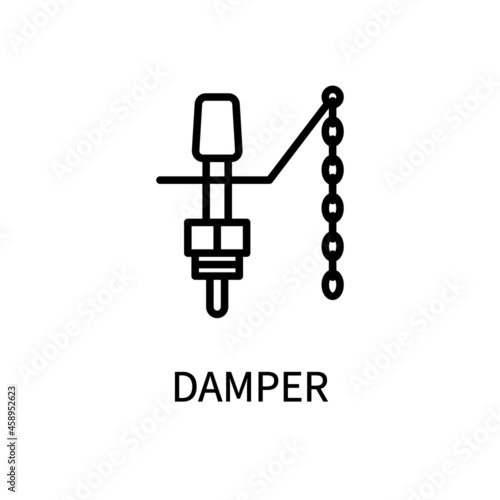 Line Icon Damper In Simple Style. Vector sign in a simple style isolated on a white background.