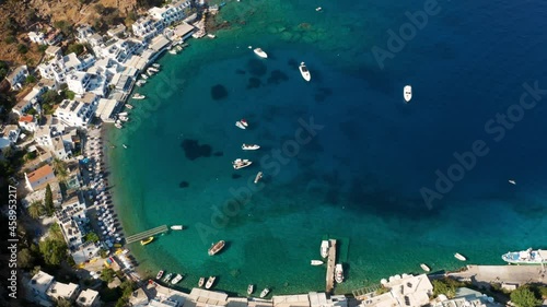 Scenic Cove Of Loutro Village In The Southern Island Of Crete Greece - aerial photo
