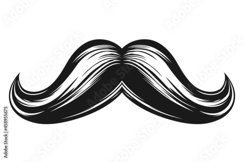 Men's mustaches. Symbol of Fathers day, hipster, gentleman, barbershop. Vector illustration isolated on white background.
