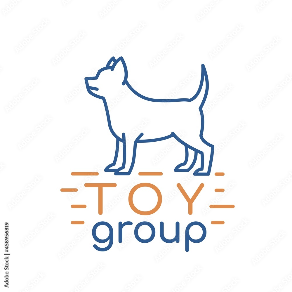 Toy group logotype in modern outlined style. Editable vector illustration