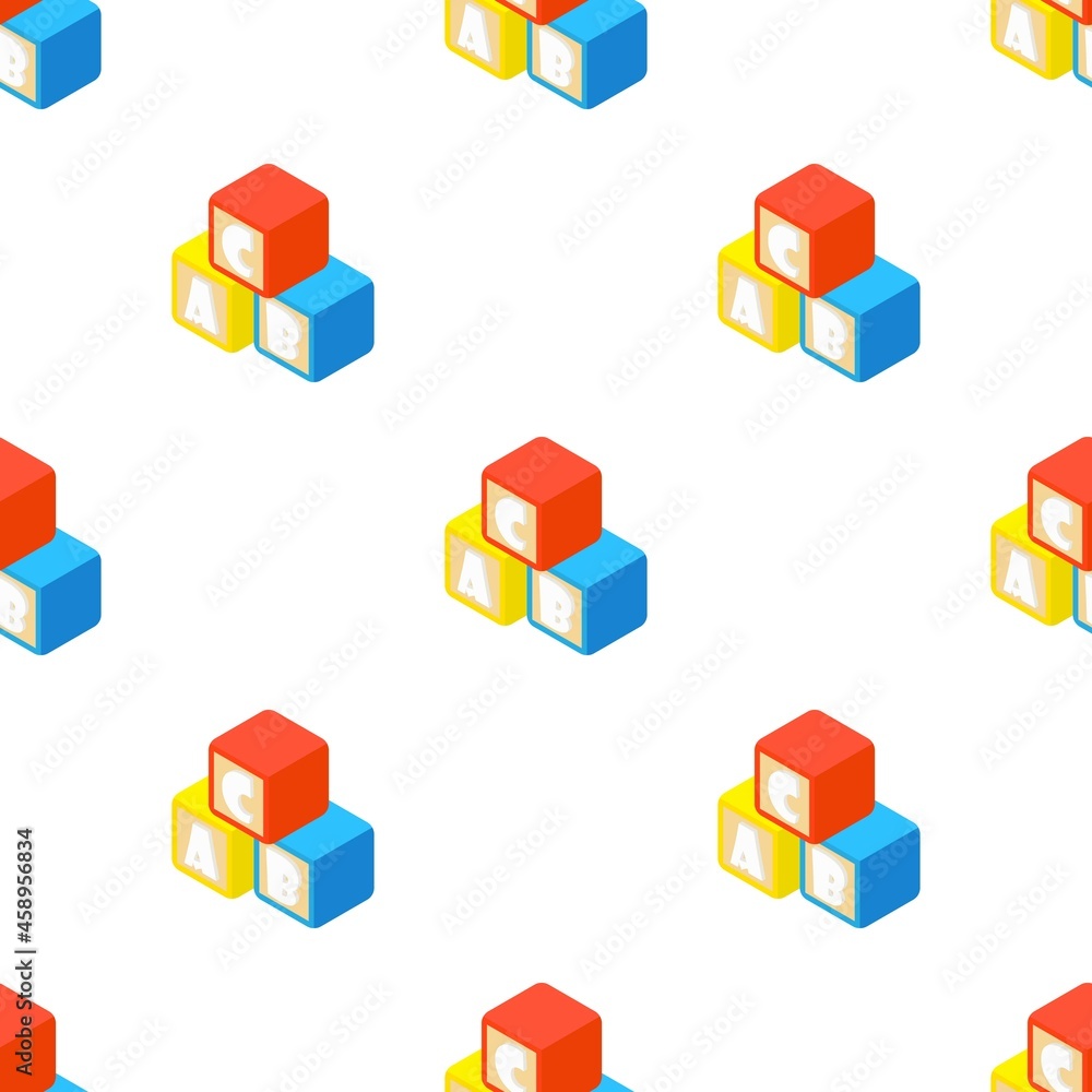 Alphabet cubes with letters A,B,C pattern seamless background texture repeat wallpaper geometric vector Alphabet cubes with letters A,B,C pattern seamless background texture repeat wallpaper geometric vector