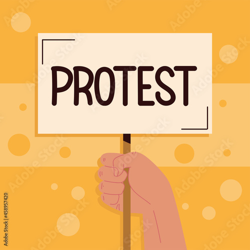 protest lettering in hand