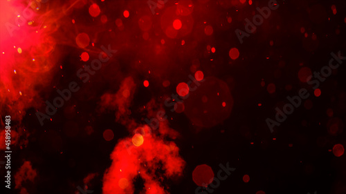 幻想的な赤いパーティクルと煙のスモークフォグの動画