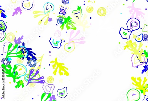 Light Multicolor vector template with chaotic shapes. © smaria2015