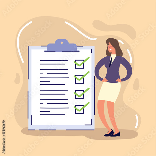 business woman with checklist