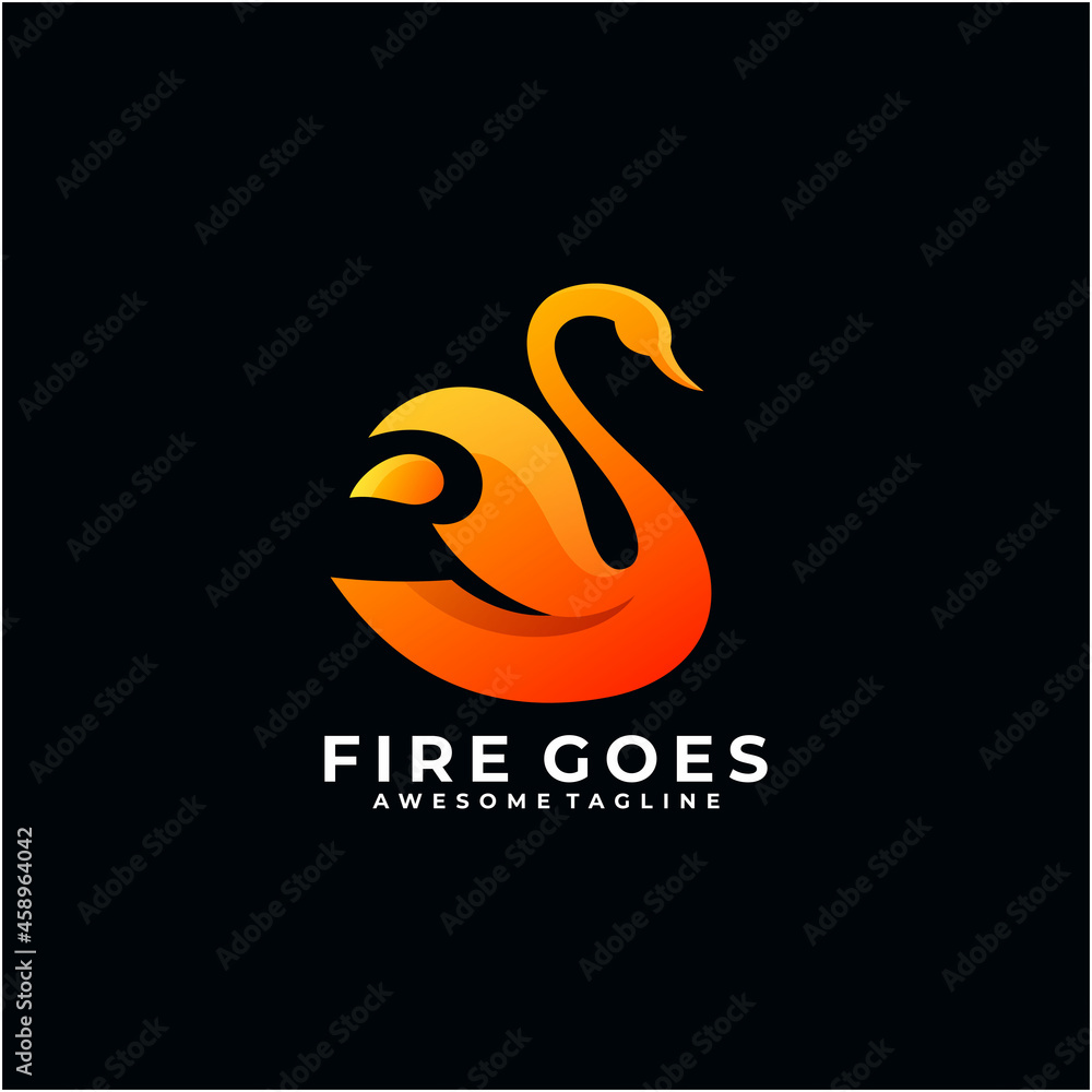 Obraz premium Swans abstract logo design template