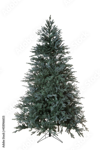 Artificial green Christmas tree isolated on a white background