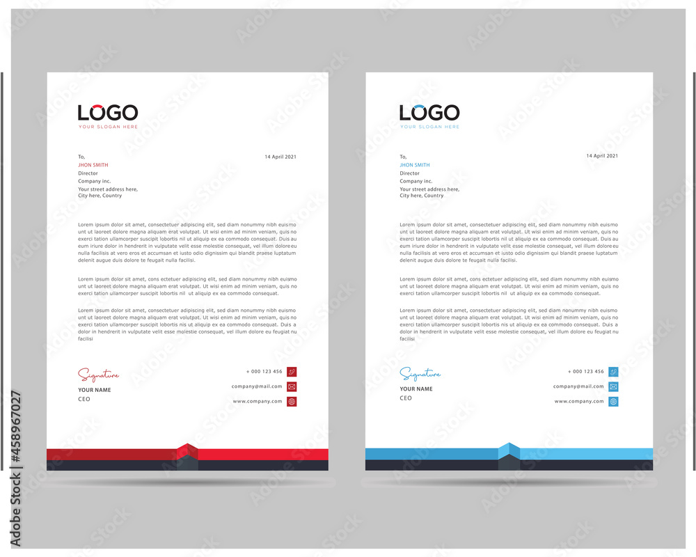 A4 Size Elegant letterhead template design in minimalist style A4 Size Elegant letterhead template design in minimalist style
