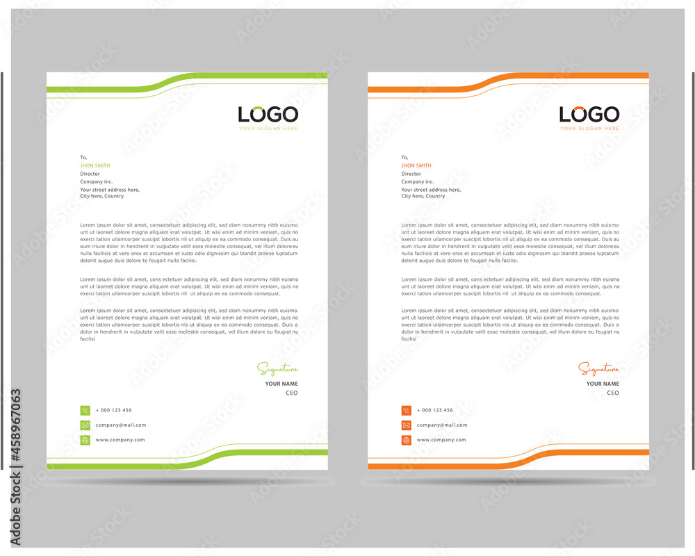 A4 Size Elegant letterhead template design in minimalist style