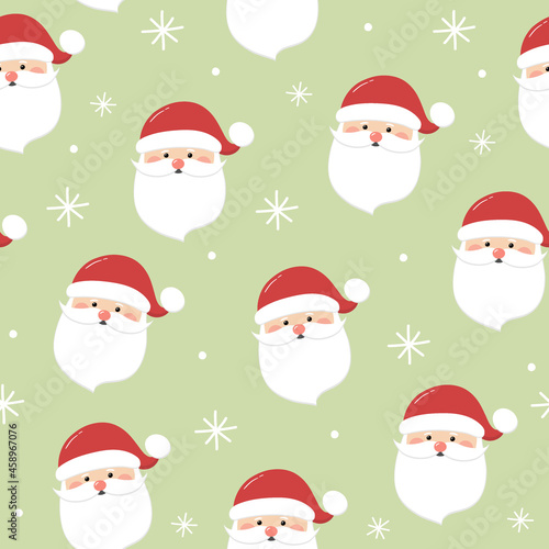 Design of Xmas pattern with Santa Claus. Christmas concept. Vector